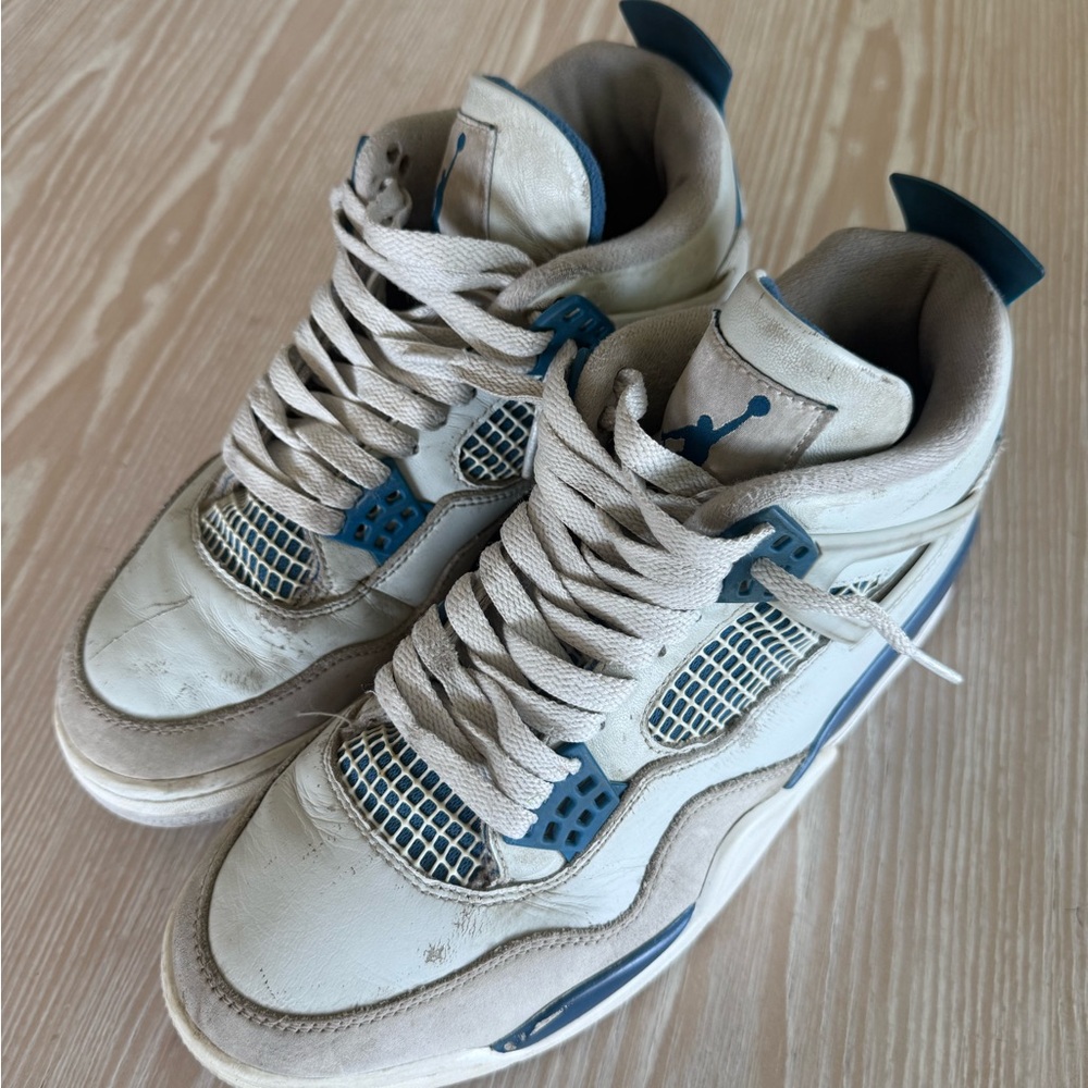 Jordan White and Blue Athletic Shoes